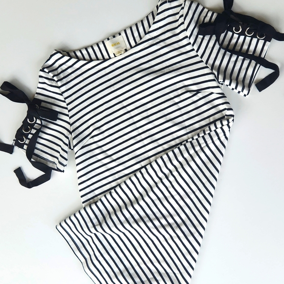 Anthropologie Maeve Ribbons and Stripes Dress Small Petite - Picture 2 of 7